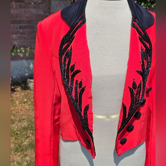 Bellissima Couture vtg. red beaded jacket - Picture 2 of 8